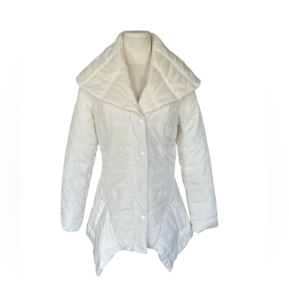 Bebe White Quilted Puffer Coat Women’s XS